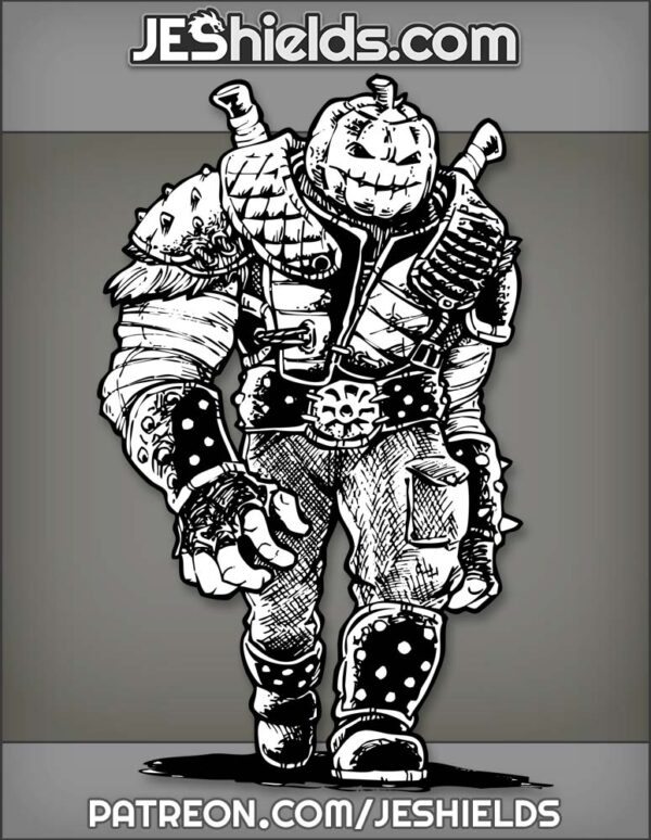Brute with Body Armor and Halloween Jack-o-Lantern Head by Jeshields