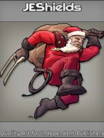 Jumping Santa with Claws and Sack by Jeshields
