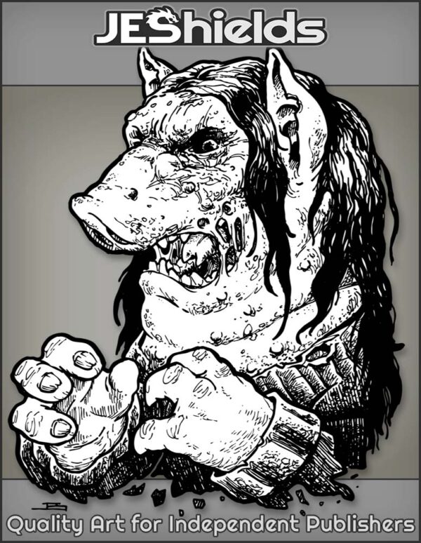 Pig Face Monster with Long Hair by Jeshields