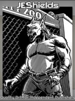 Bulky Werewolf At Zoo Gate During Night by Jeshields