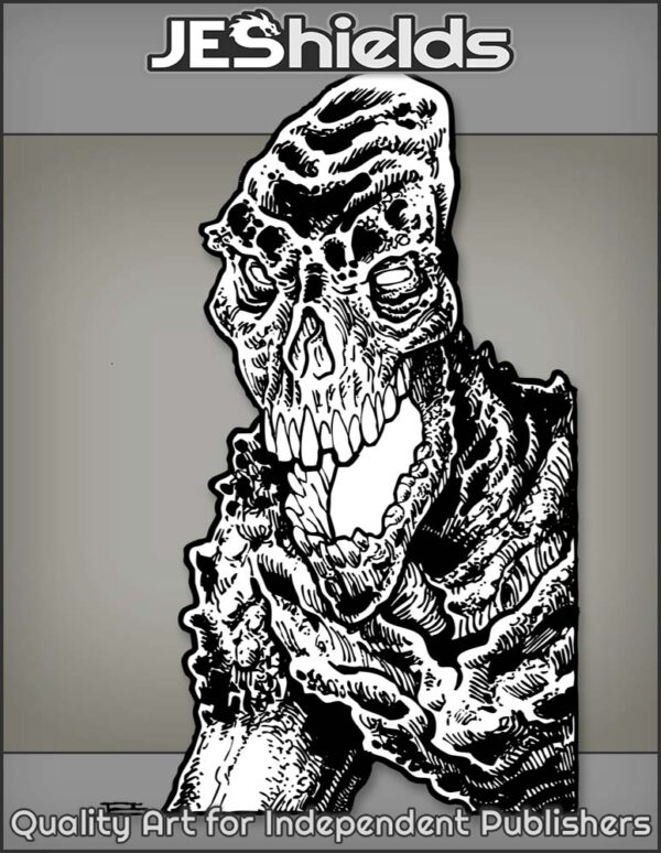 Burnt Zombie Skeleton with Internal Glow by Jeshields