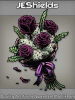 Bouquet of Dark Roses and Falling Petals by Jeshields and Ben Soto