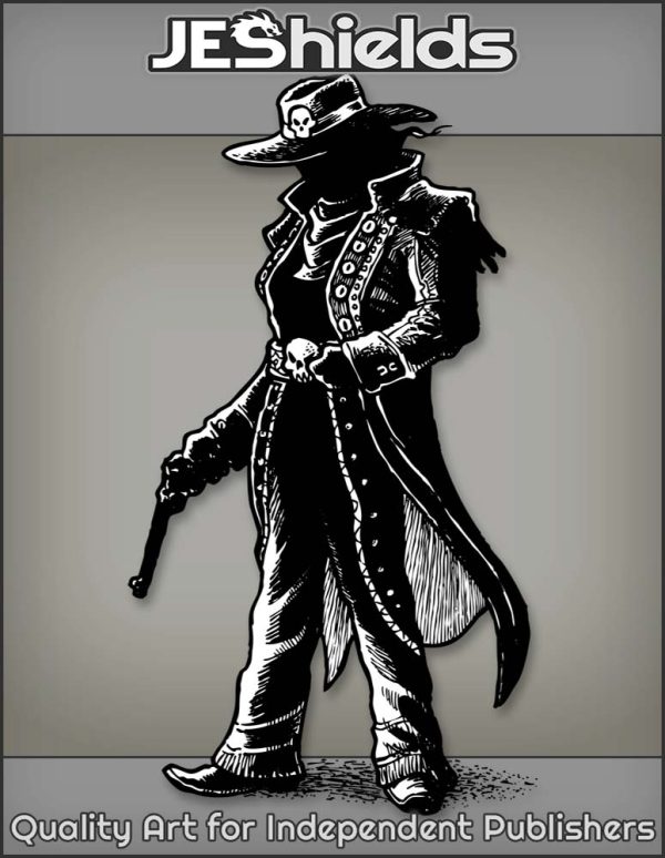 Mysterious Gun Fighter with Skulls in Shadow by Jeshields