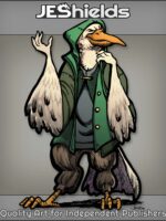 Tall Avian Kenku Bird in Hood and Pants by Jeshields and Ben Soto