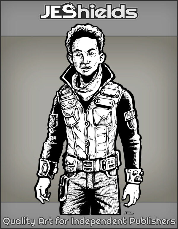 Teen with Afro in Rugged Vest by Jeshields
