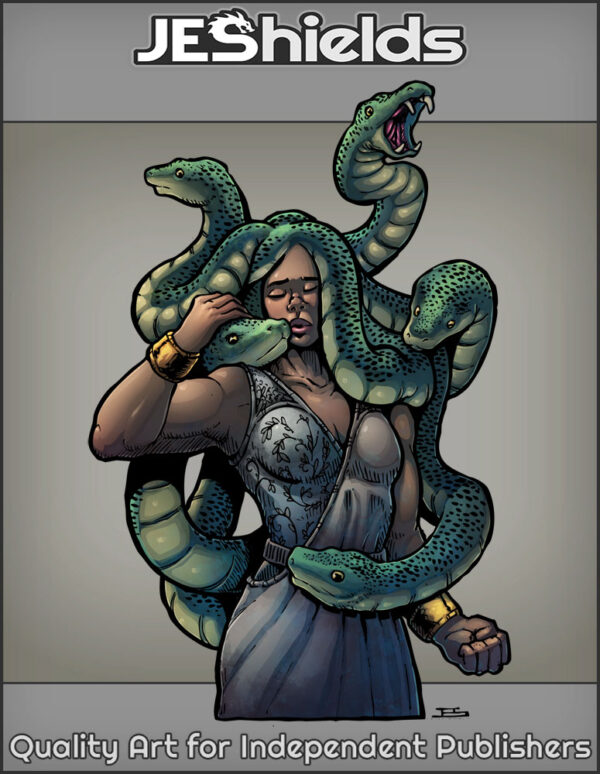Muscled Medusa Gorgon with Python Hair by Jeshields and Juan Gutierrez