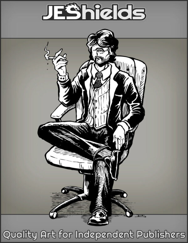 Dignified Cyclops in Suit with Cigarette by Jeshields
