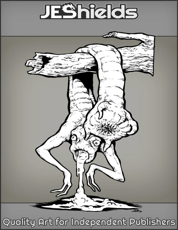 Vomiting Alien Hanging Over a Branch by Jeshields
