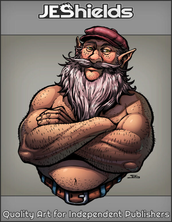 Shirtless Gnome Elf with Cap and Beard by Jeshields and Juan Gutierrez