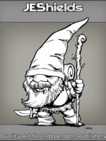 Adventure Gnome with Blade and Staff by Jeshields