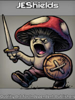 Mushroom Fighter with Button Shield by Jeshields and Juan Gutierrez