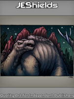 Stegosaurus Exploring under the Night Sky by Jeshields and Juan Gutierrez
