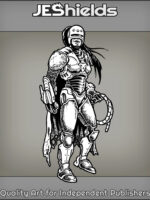 Armored Robocop Lady holding Rope by Jeshields