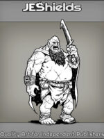 Fat Orc with Braided Beard Holding Sword by Jeshields