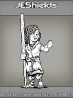 Female Halfling with Tall Staff by Jeshields