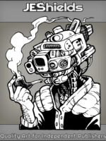 Machine Head Man Smokes a Pipe by Jeshields